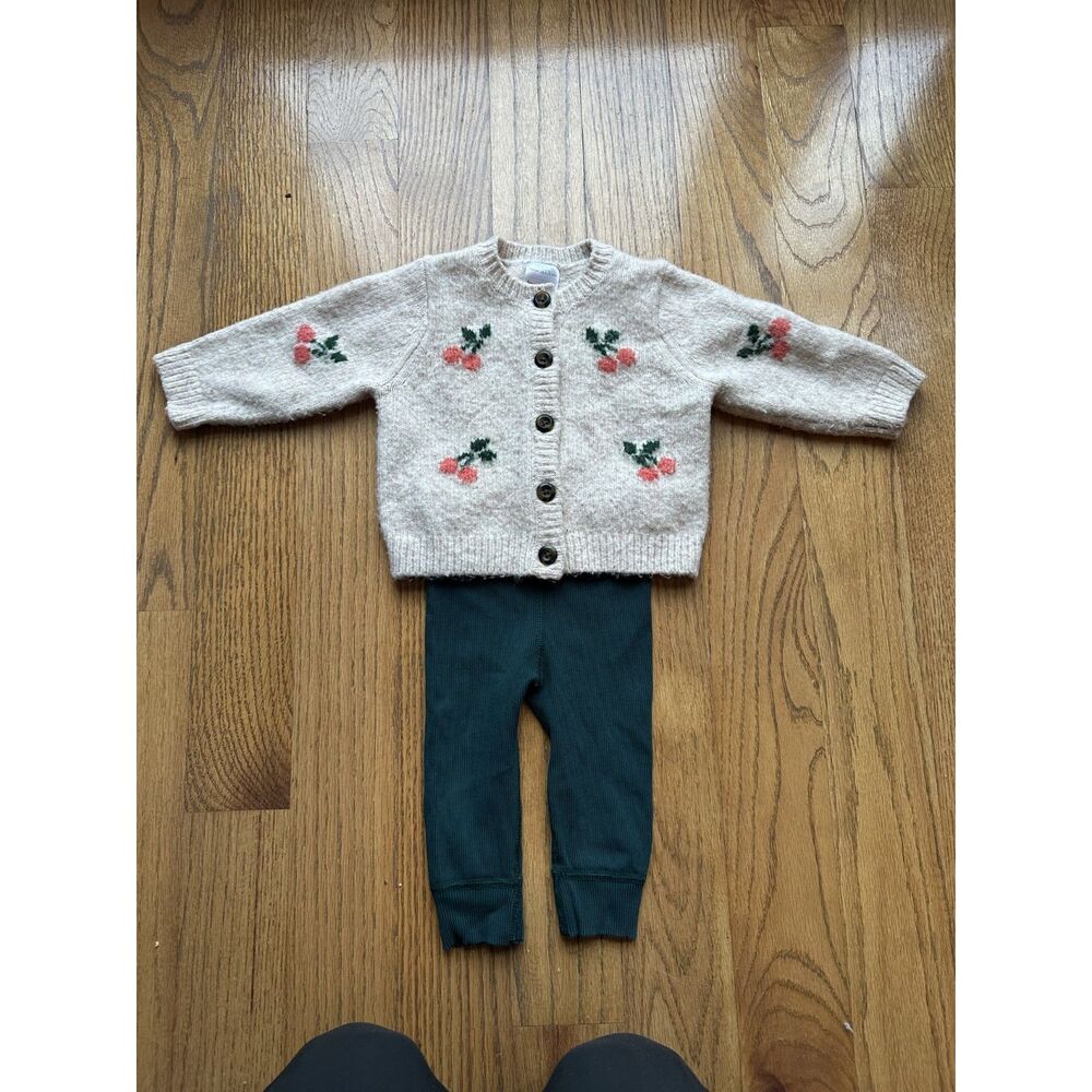 Hanna Andersson Cardigan and leggings set 6-12M